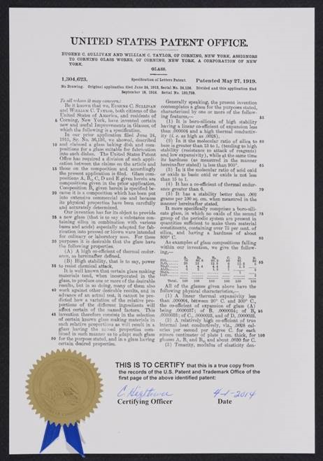 Image of a Presentation Copy, AKA Presentation Patent