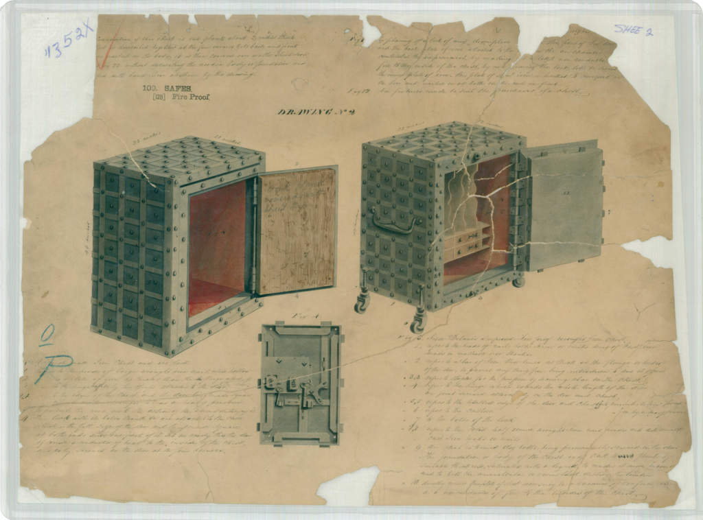 Jesse Delanos Patent Drawing for a Safe | Intellectual Property Law Firm | Harness IP