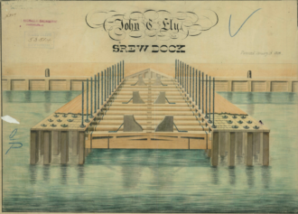 John C. Ely's Patent Drawing for a Screw Dock 2